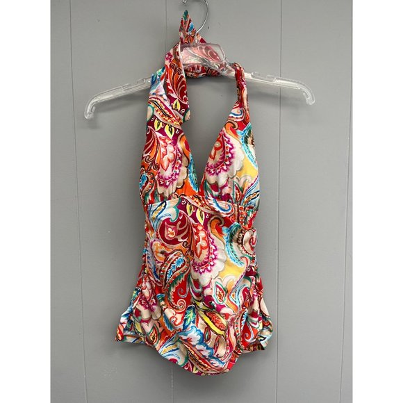 Lauren Ralph Lauren Sunrise Paisley Tankini Top Slimming Fit NWT‎ Size 8 $100 - Picture 1 of 4